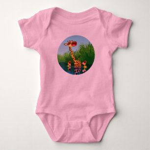 Body Para Bebê Girafa de desenho animado fofo e bebês patinhos Cr