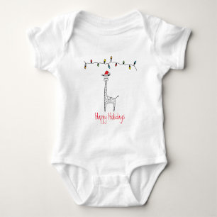 Body Para Bebê Girafa de Natal Whimsical
