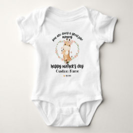 Body Para Bebê Girafa Feliz Dia das Mães com Nome