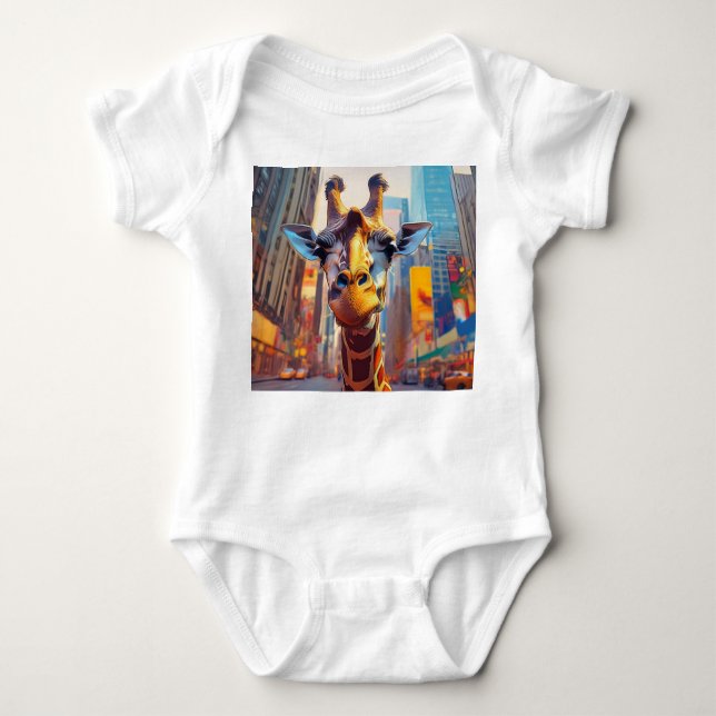 Body Para Bebê Girafa na Nova Iorque (Frente)