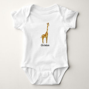 Body Para Bebê Girafa, Nome De Bebê, T-Shirt
