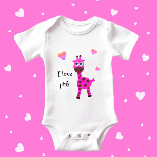 Body Para Bebê Girafa rosa