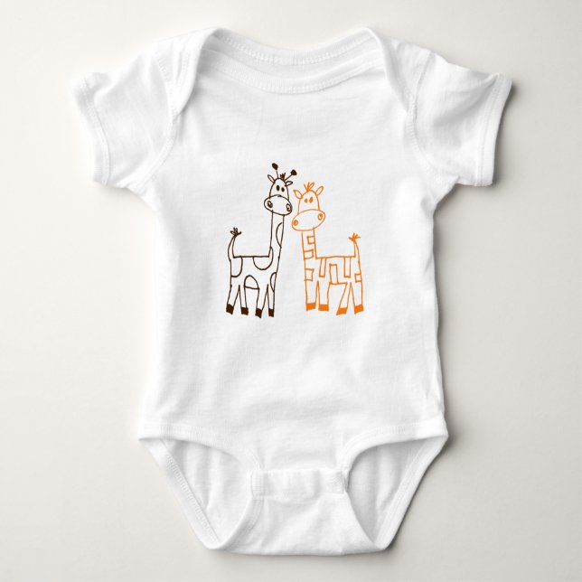 Body Para Bebê Girafas Gêmeas (Frente)