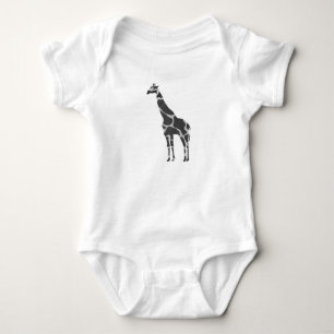 Body Para Bebê Giraffe Black e Cinza Silhoutte