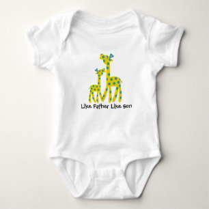 Body Para Bebê Giraffe Padre Filho Texto Personalizável