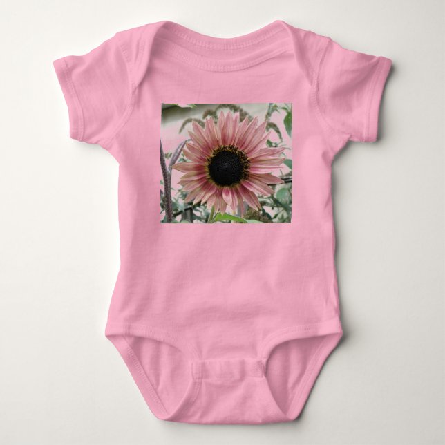 Body Para Bebê Girassol Rosa Pálido (Frente)