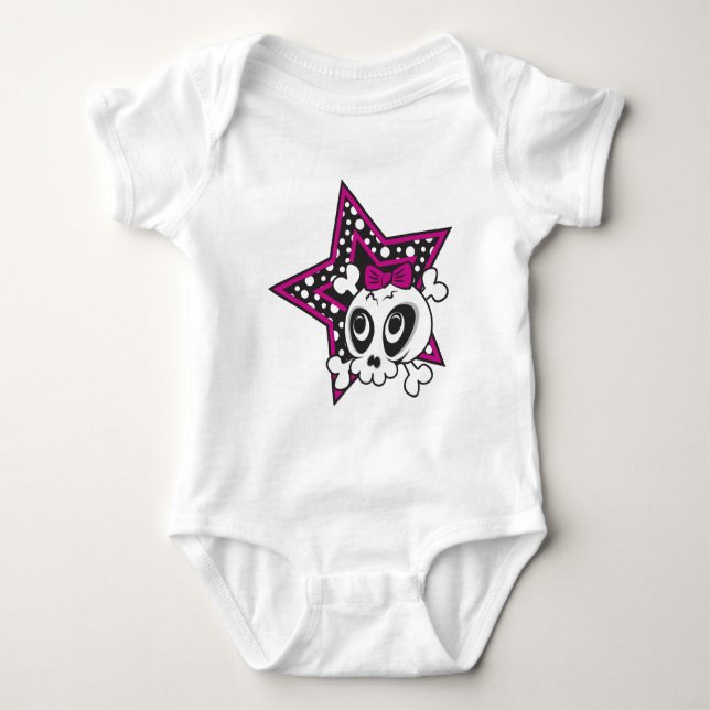 Body Para Bebê Girlie Emo Skull (Frente)