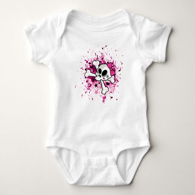 Body Para Bebê Girlie Skull (Frente)