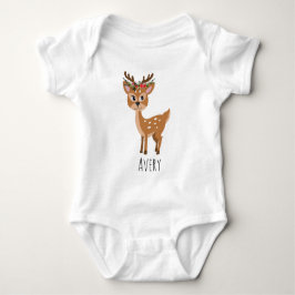 Body Para Bebê Girls Cute Floral Reindeer Flowers Nome