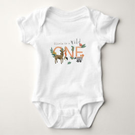 Body Para Bebê Girls Cute Wild One Woodland primeiro aniversario