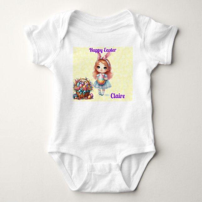Body Para Bebê Girls Felz pascoa (Frente)