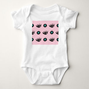 Body Para Bebê Girly Doodle: Olhos Corações Sem Costura.