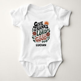 Body Para Bebê Give Thanks - Personalized Christian