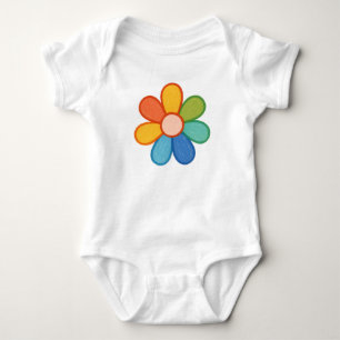 Body Para Bebê giz pastel adorável colorido flor