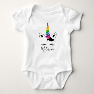 Body Para Bebê Glam Rainbow Unicorn