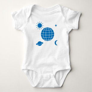 Body Para Bebê Globo cercado por planetas