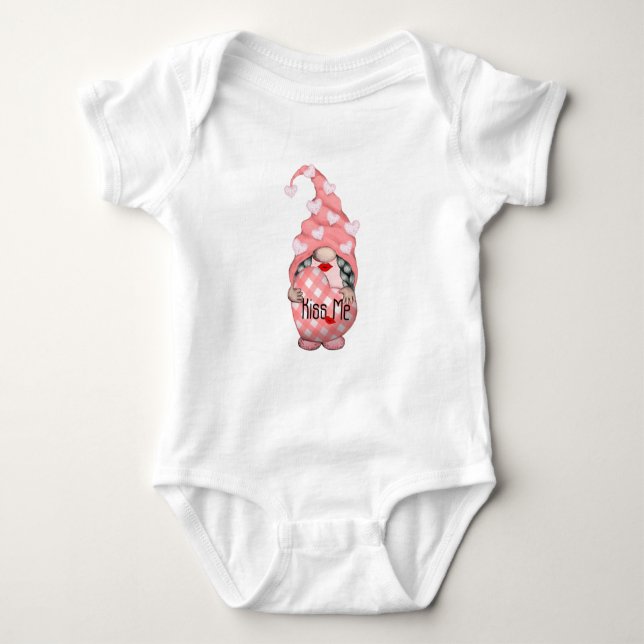 Body Para Bebê gnome girl  kiss me (Frente)