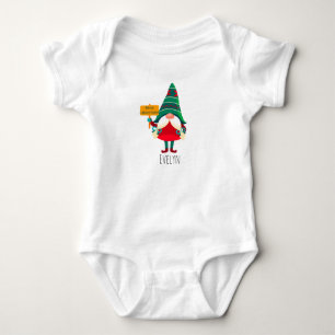 Body Para Bebê Gnomo Bonito, Placard com Saudações