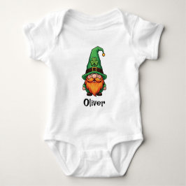 Body Para Bebê Gnomo Sortudo do Dia de São Patrício Fofo