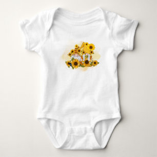 Body Para Bebê Gnomos Sunflower