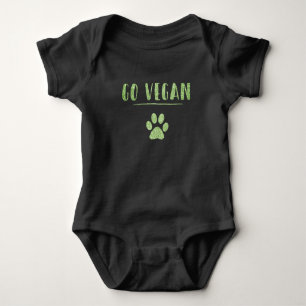 Body Para Bebê Go Vegan Animal Paw Faux Green Glitter Typografia