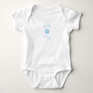 Body Para Bebê Godson Baptism Blue Child of Deus Personalizado
