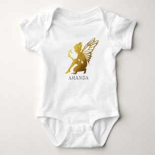 Body Para Bebê Gold Foil Fairy Girl