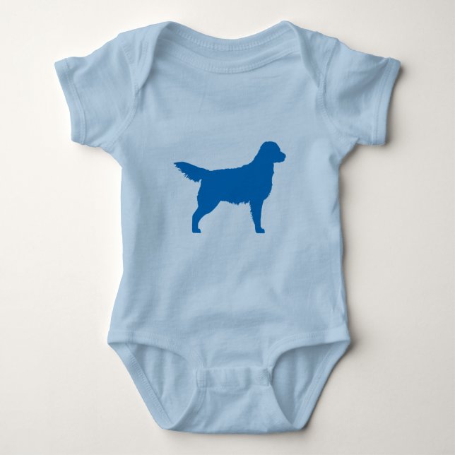 Body Para Bebê Golden retriever (azul) (Frente)
