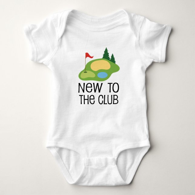 Body Para Bebê Golfing Baby New to Club (Frente)