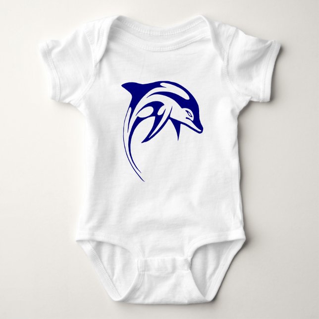 Body Para Bebê Golfinho Azul (Frente)