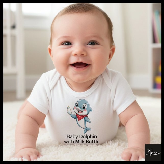 Body Para Bebê Golfinho com Garrafa Bebê (Criador carregado)