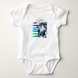 Body Para Bebê Golfinho come pizza no verão T-Shirt