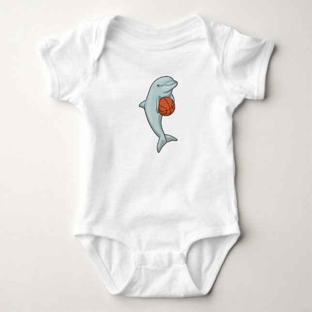 Body Para Bebê Golfinho no Esporte Basquetebol (Frente)