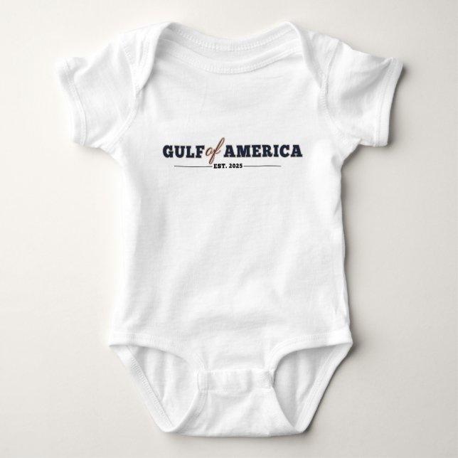 Body Para Bebê Golfo da América baby Jersey protetor T-Shirt (Frente)