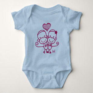Body Para Bebê Golpeie o rosa infantil da cereja do ~ do Bodysuit