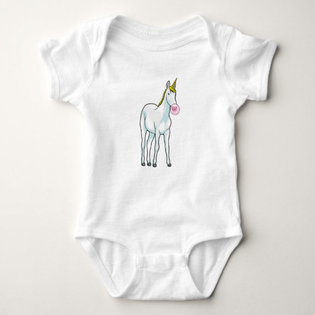 Body Para Bebê Goma-bolha do Unicorn (Frente)