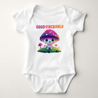 Body Para Bebê Good Vibes Only Cute Mushroom Baby Bodysuit