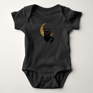Body Para Bebê Gótica Negra Crescente Gótica Gótica Gatinho G