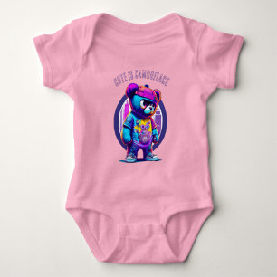Body Para Bebê Gótico Grin Protocol 50x50 edição rosa 001