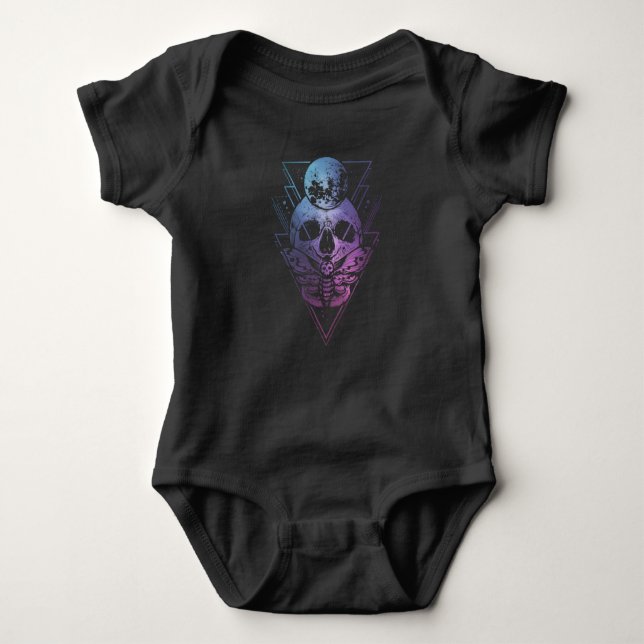 Body Para Bebê Gótico Moon Gótico Gótica Wicca Crescente Lunar Ma (Frente)