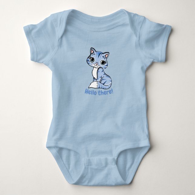 Body Para Bebê Gráfico de Gato Adorável e Pintinho (Frente)