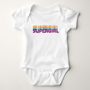 Body Para Bebê Gráfico de Supergirl Retro Colorshift