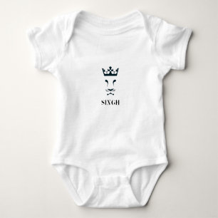 Body Para Bebê Gráfico do leão & texto modernos do sikh uma par