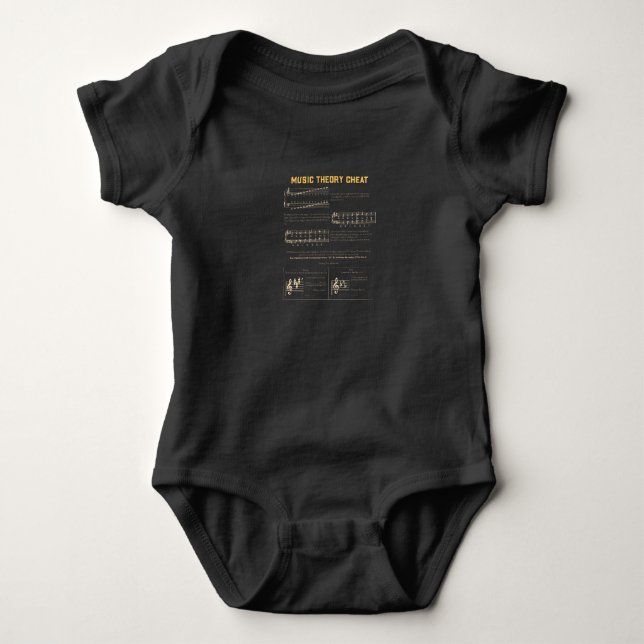 Body Para Bebê Gráficos de Teoria Musical (Frente)