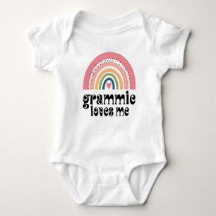 Body Para Bebê Grammie me ama neta Boho Rainbow