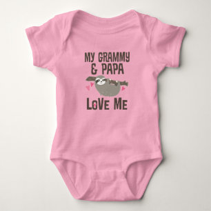Body Para Bebê Grammy and Papa Love Me Grandchild Sloth