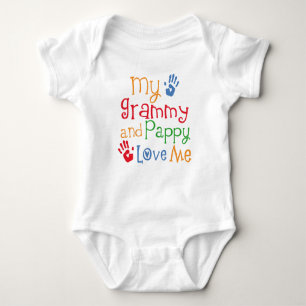 Body Para Bebê Grammy e Pappy amam-me Tshirt