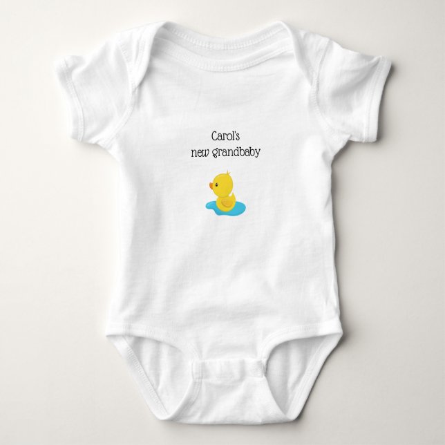 Body Para Bebê Grandbaby novo com o pato do bebê na poça (Frente)