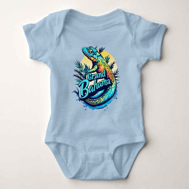 Body Para Bebê Grande Bahama Caribe Gecko (Frente)