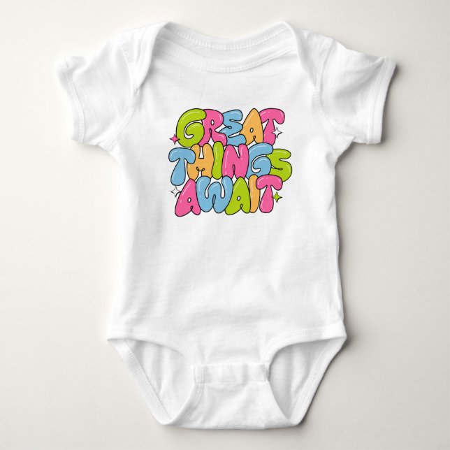 Body Para Bebê Grandes coisas esperam (Frente)